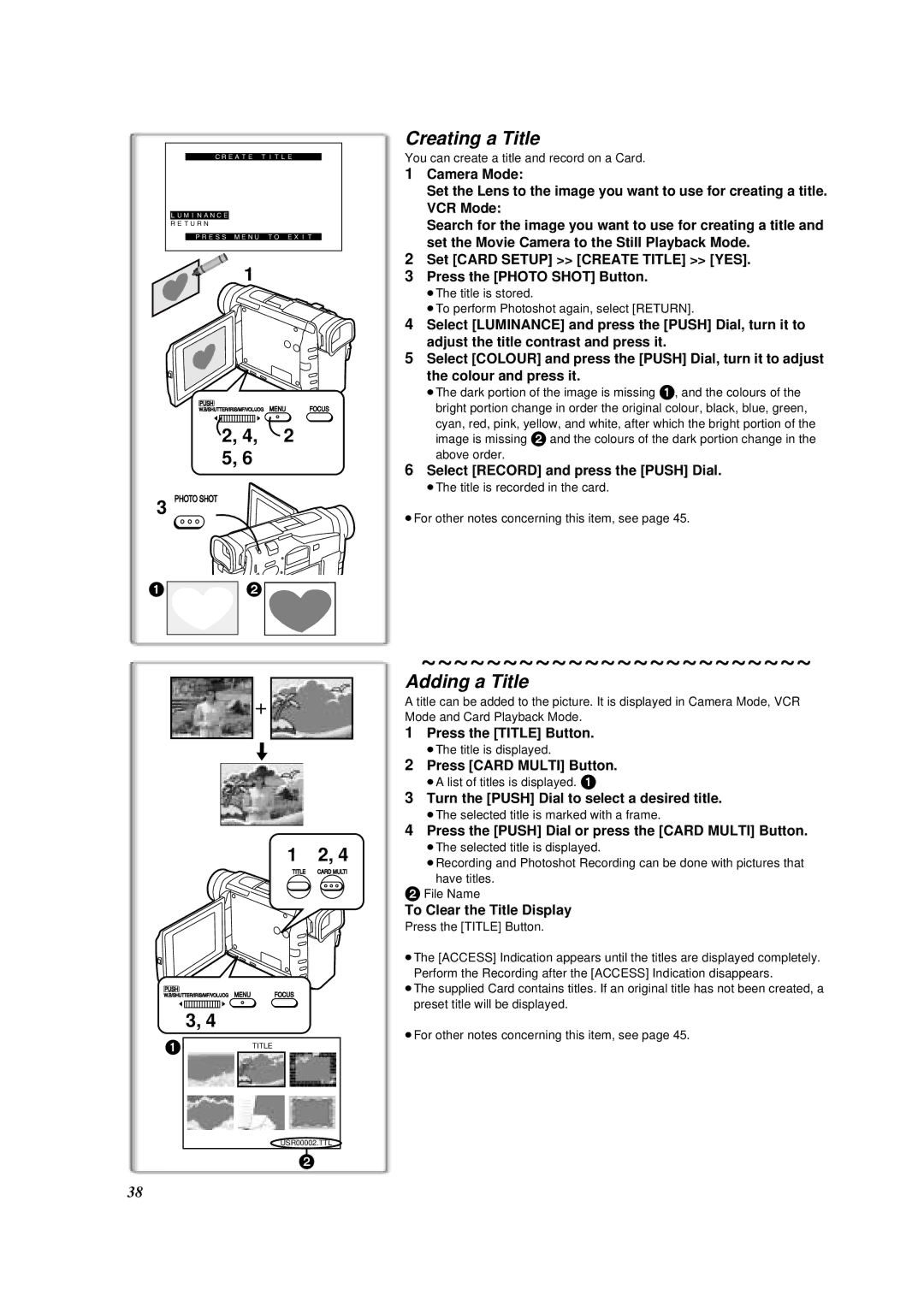 Panasonic NV-DS88A operating instructions Creating a Title, Adding a Title 