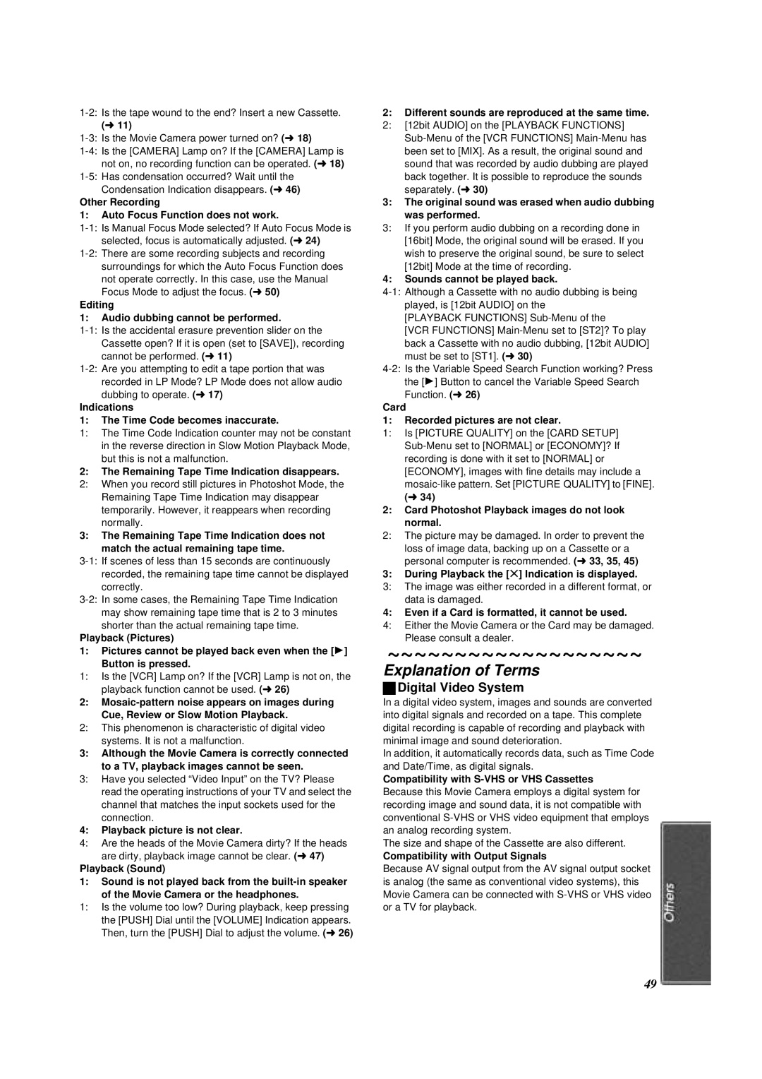 Panasonic NV-DS88A operating instructions Explanation of Terms, Digital Video System 