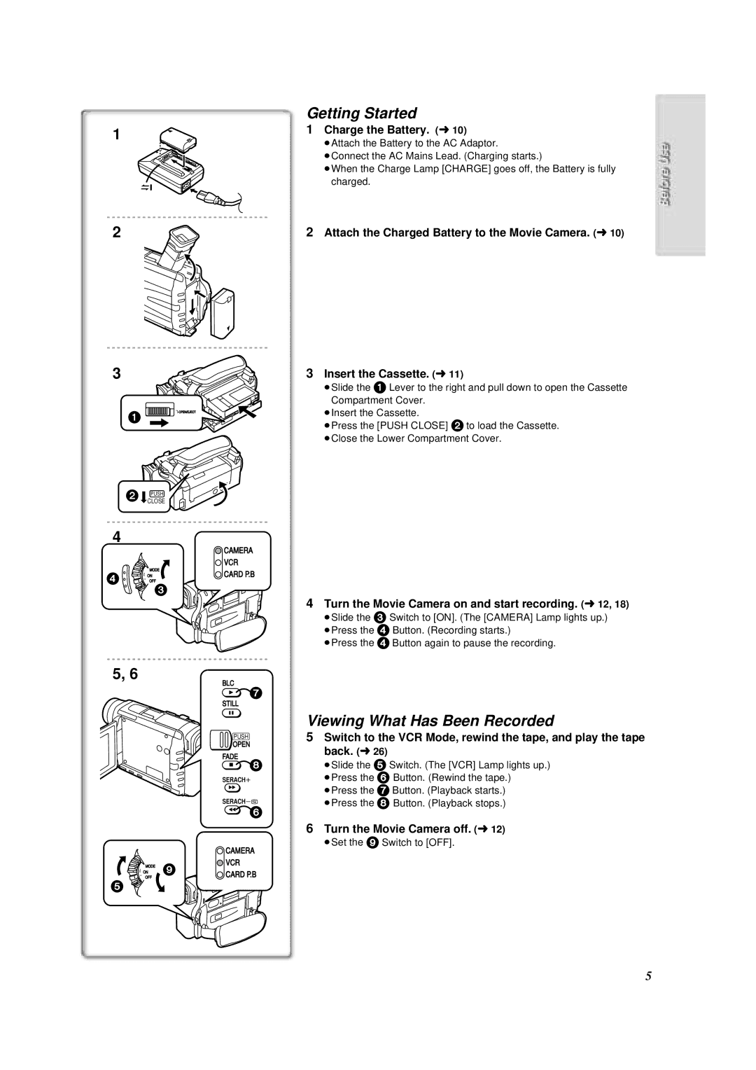 Panasonic NV-DS88A operating instructions Getting Started, Viewing What Has Been Recorded 