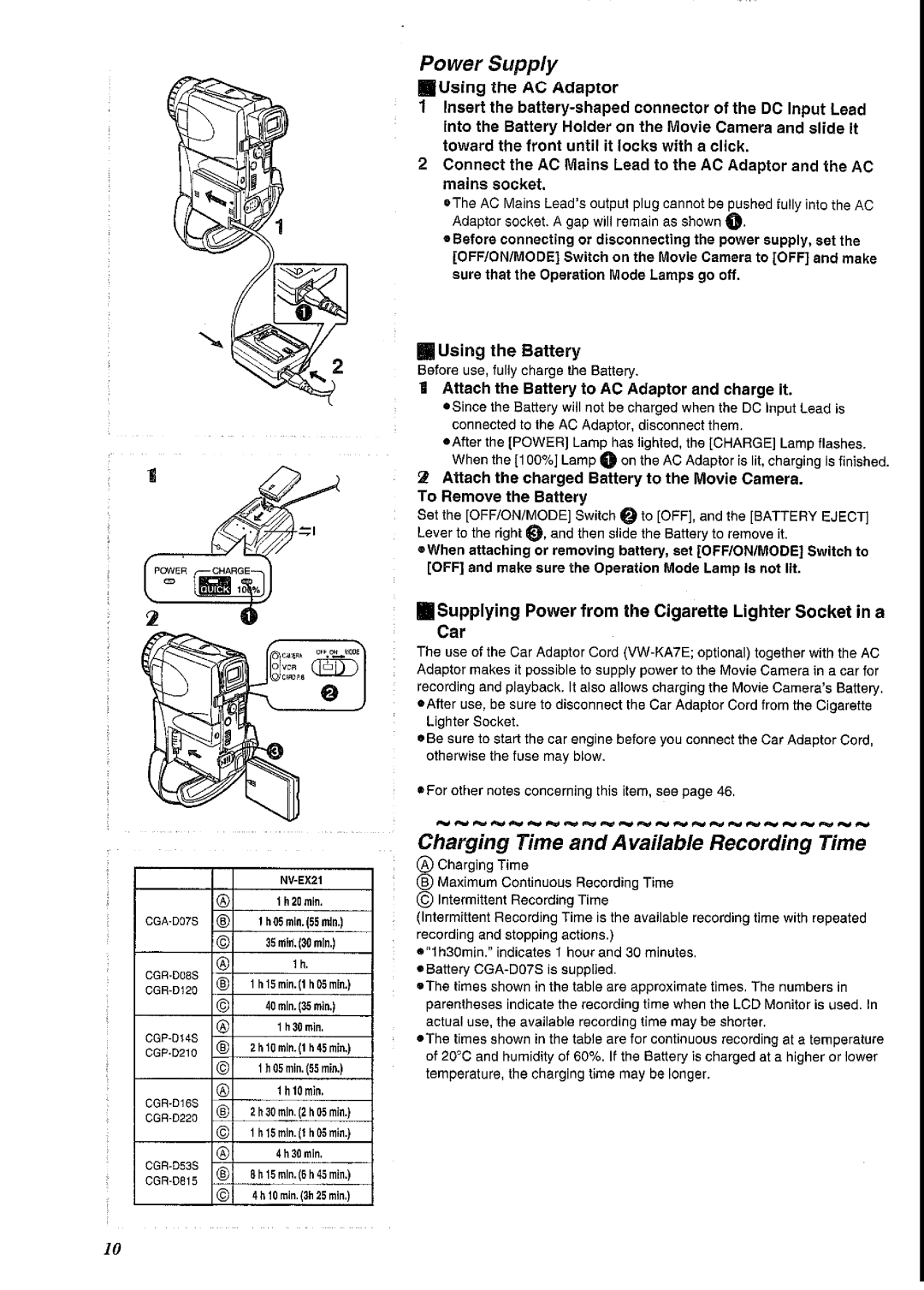 Panasonic NV-EX21A manual 