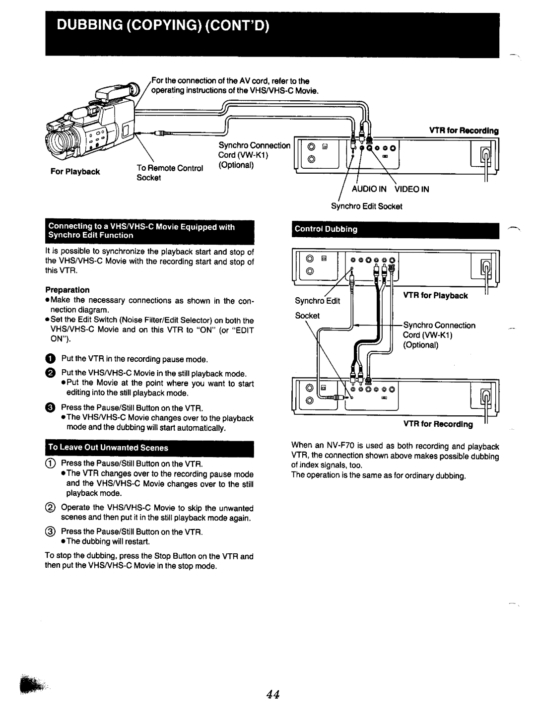 Panasonic NV-F70EA manual 