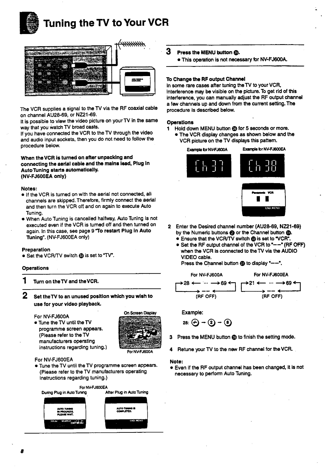 Panasonic NV-FJ600 manual 