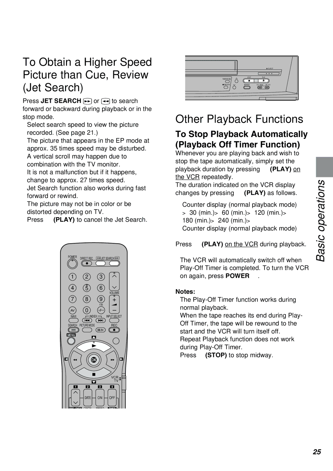 Panasonic NV-FJ610PMP manual Other Playback Functions, To Stop Playback Automatically Playback Off Timer Function 