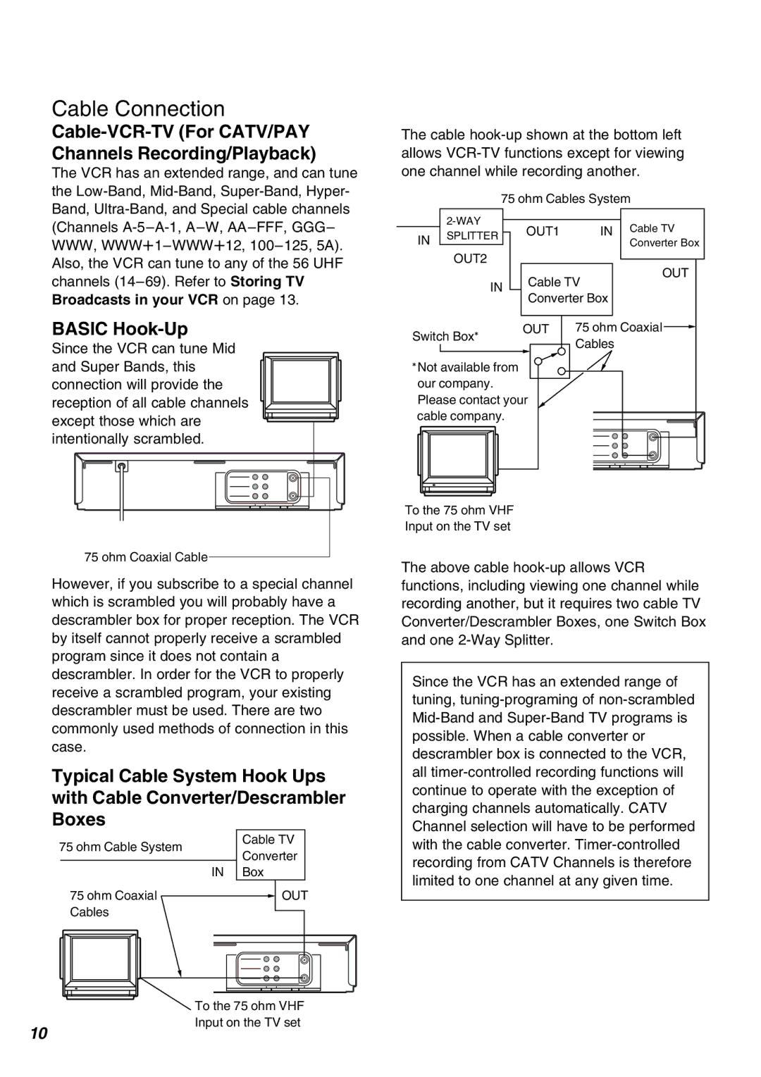 Panasonic NV-FJ630PMP, NV-SJ430PMP manual Cable Connection 