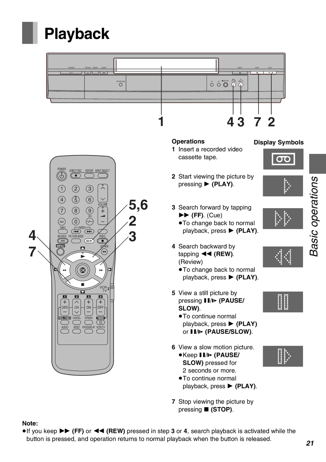 Panasonic NV-SJ430PMP, NV-FJ630PMP manual Playback 