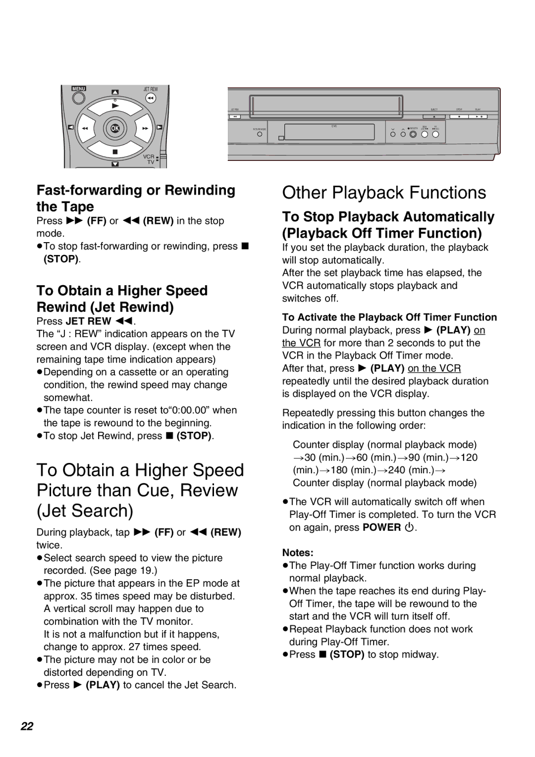 Panasonic NV-FJ630PMP, NV-SJ430PMP manual Other Playback Functions, Fast-forwarding or Rewinding the Tape 