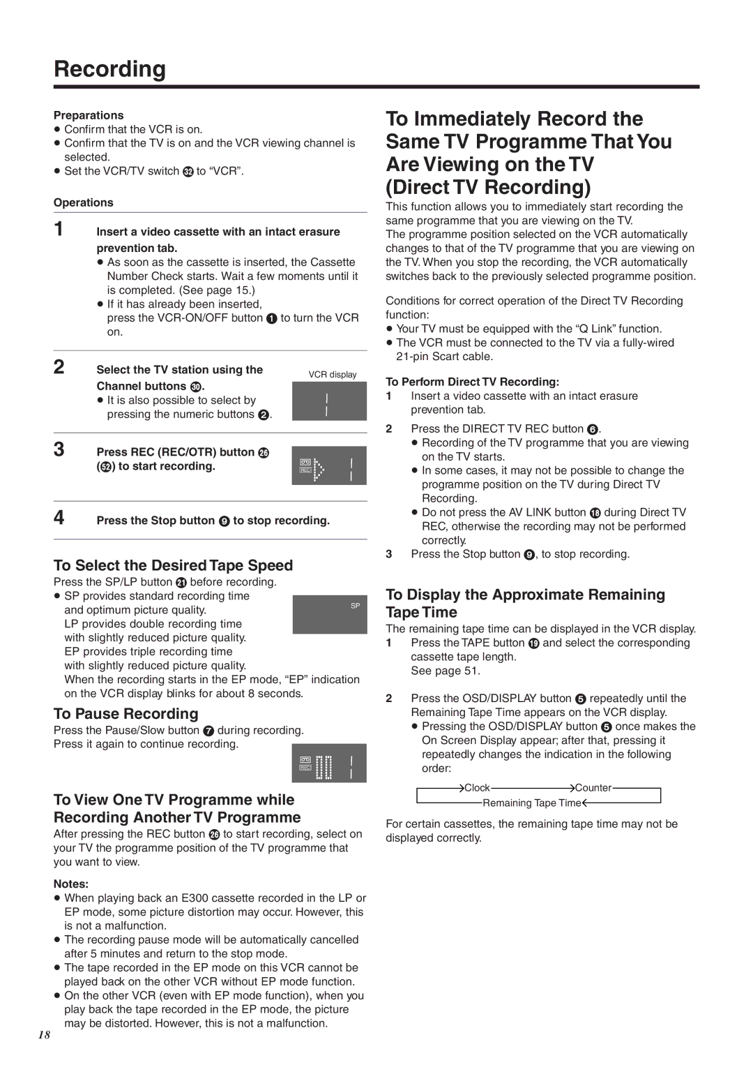 Panasonic NV-FJ760 manual To Select the Desired Tape Speed, To Pause Recording 