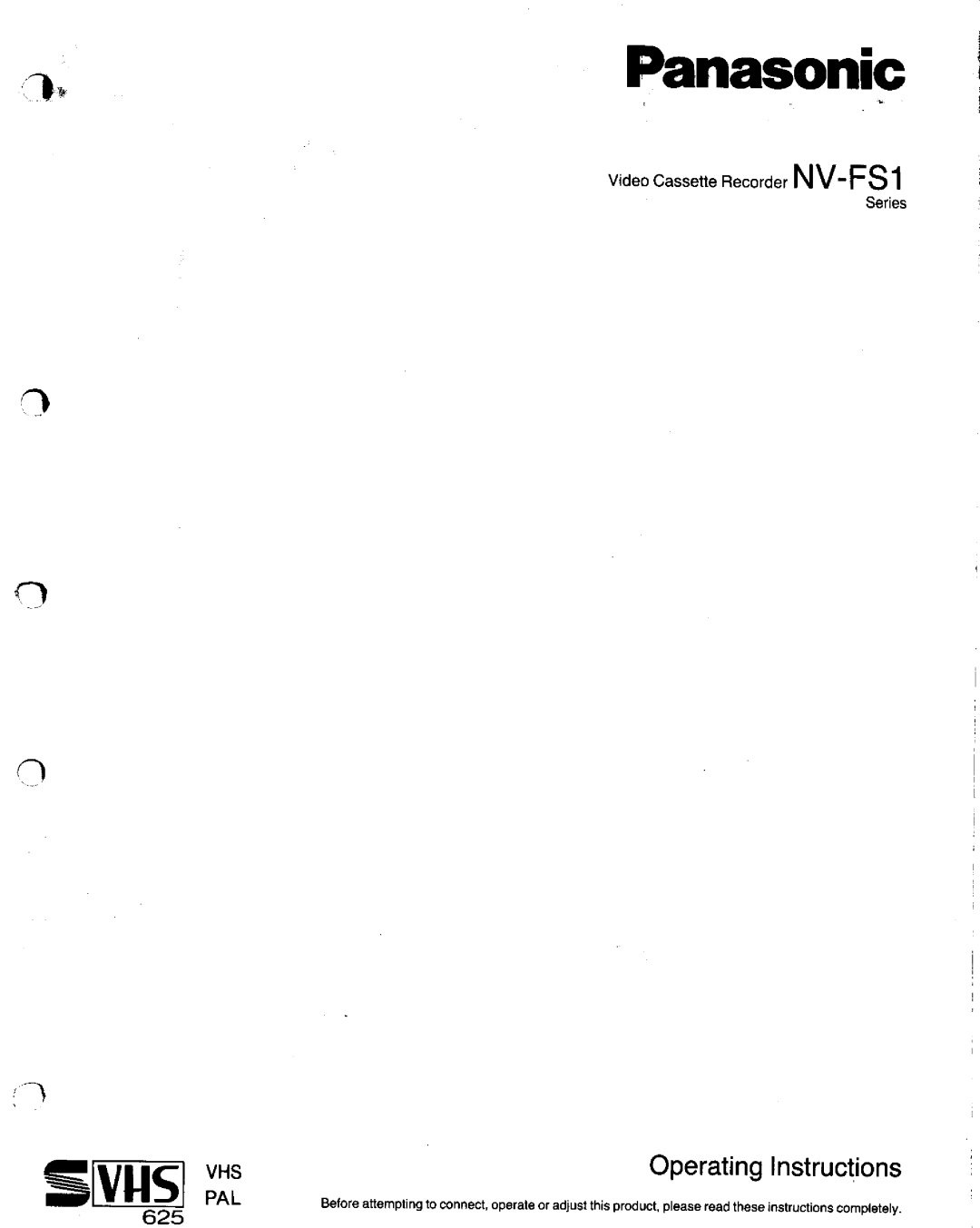 Panasonic NV-FS1 manual 