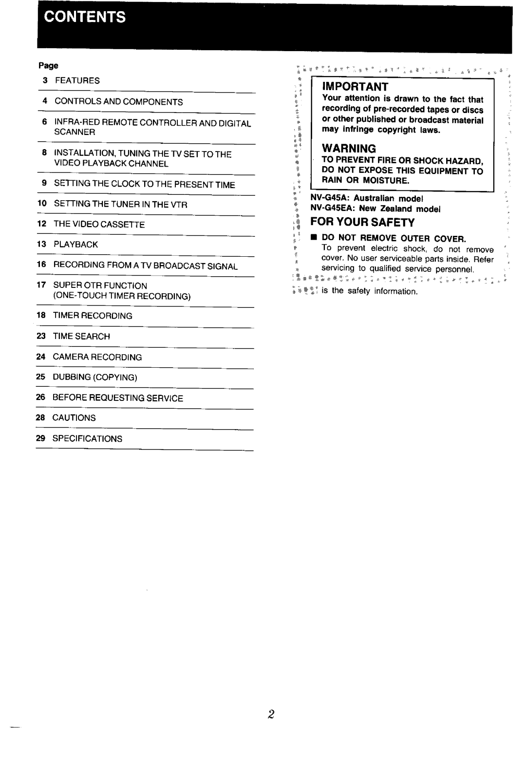 Panasonic NV-G45 Series manual 