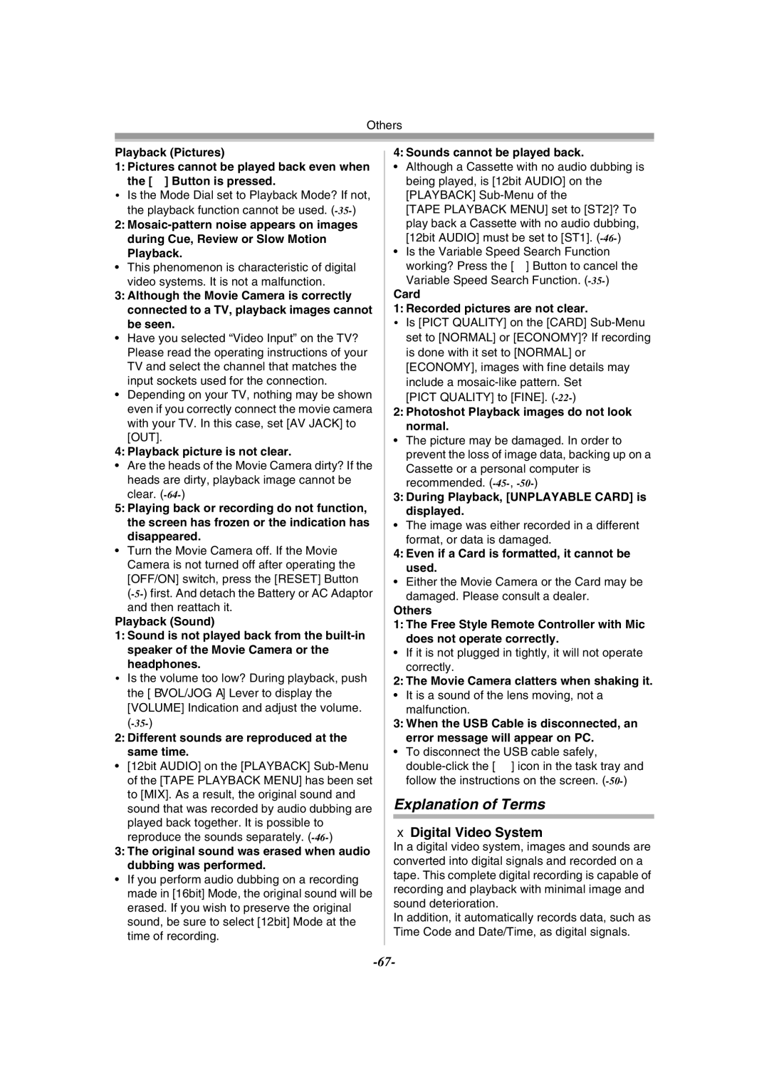 Panasonic NV-GS120GN operating instructions Explanation of Terms, Digital Video System 