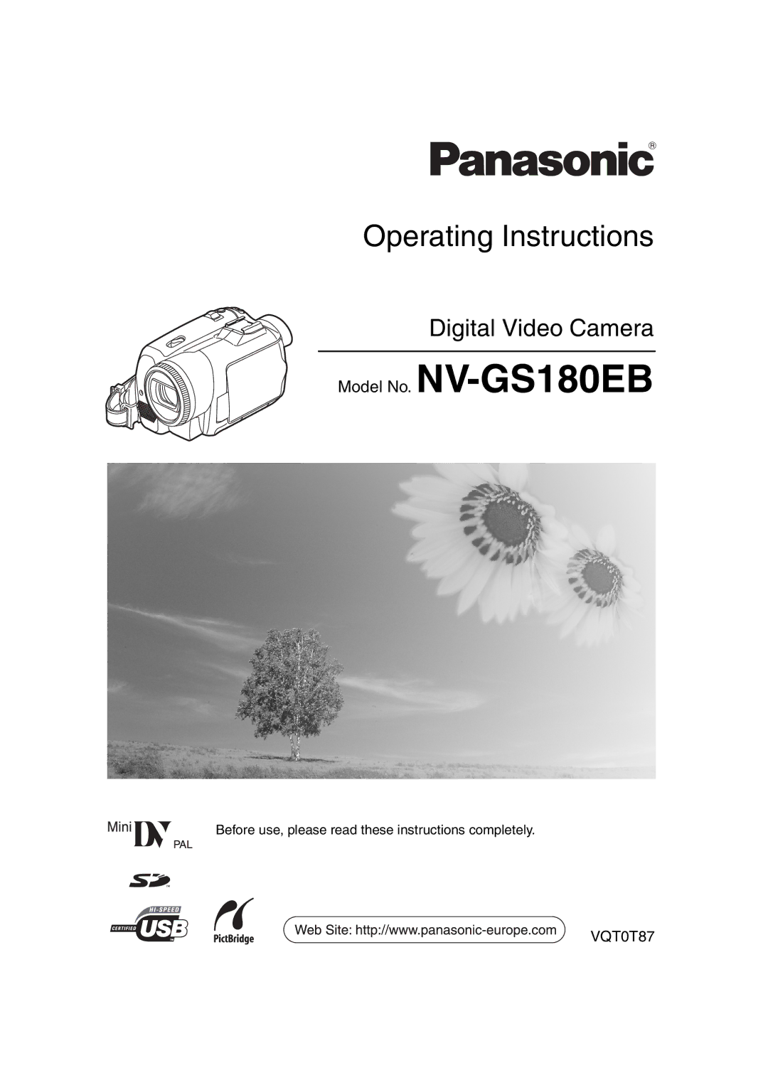 Panasonic NV-GS180EB operating instructions Operating Instructions 