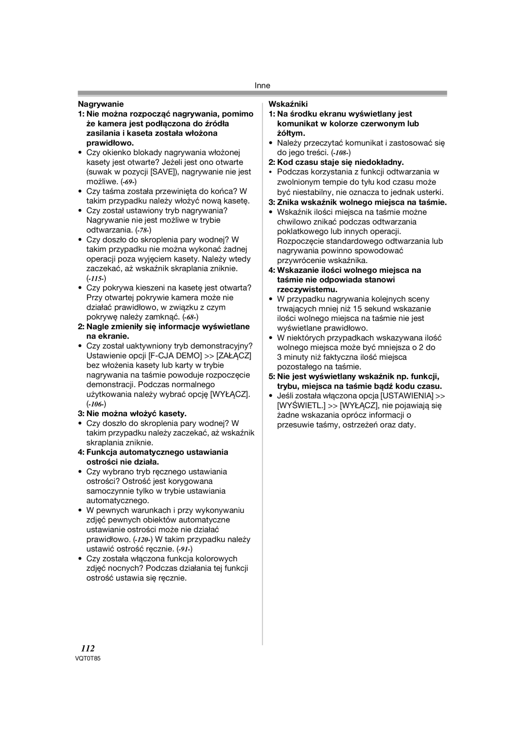 Panasonic NV-GS180EP, NV-GS230EP operating instructions 112 