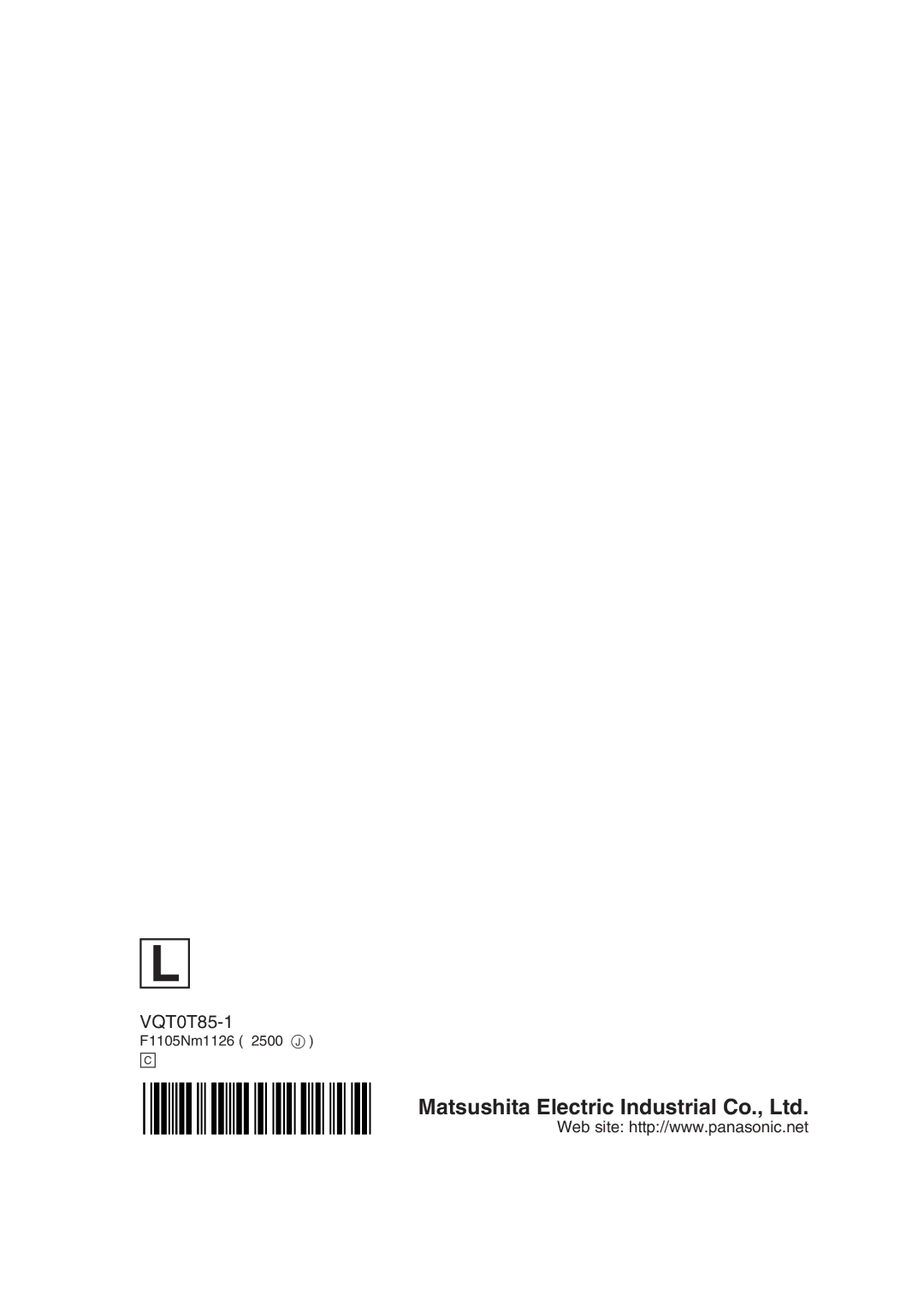 Panasonic NV-GS180EP, NV-GS230EP operating instructions F1105Nm1126 2500 J 