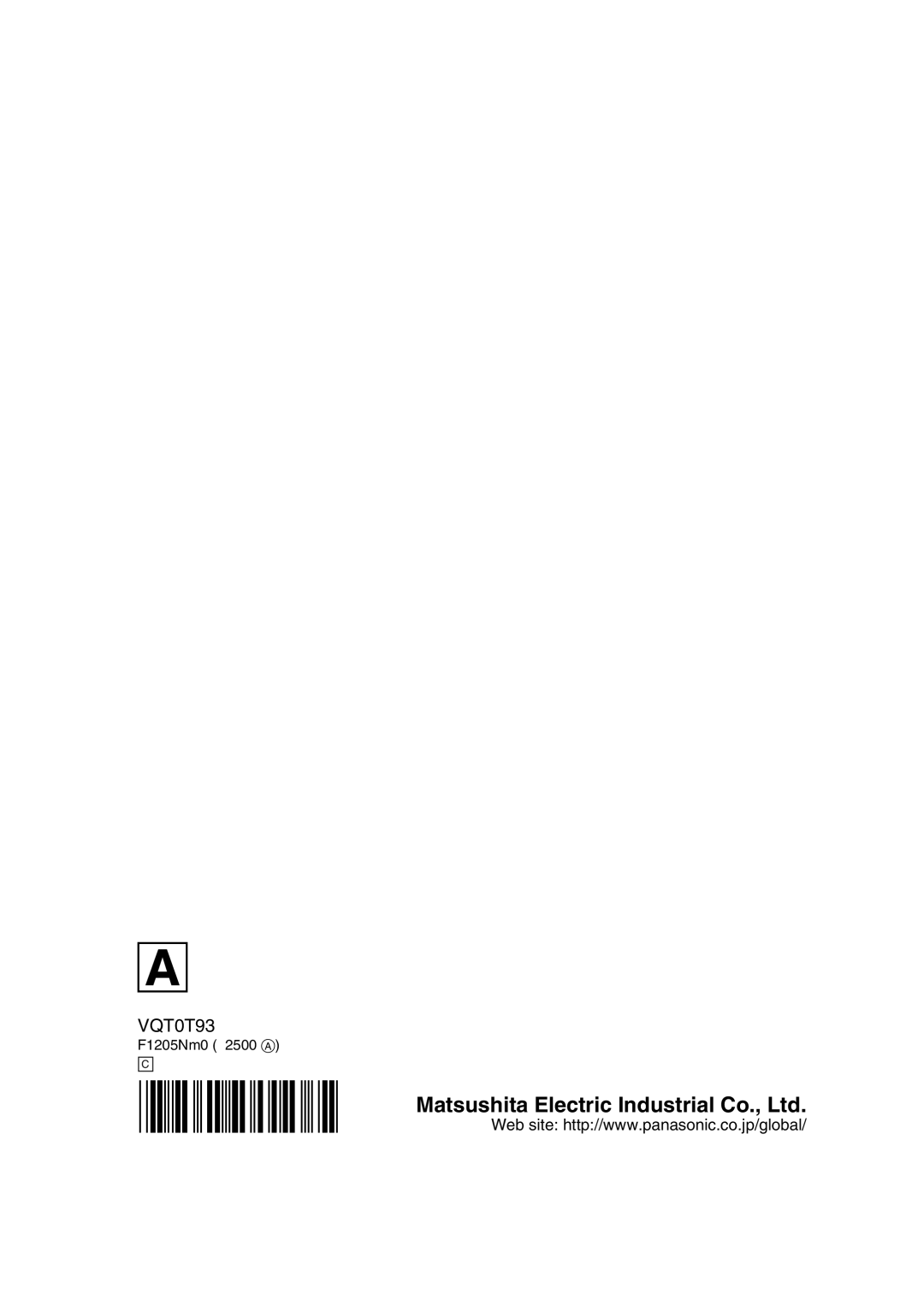 Panasonic NV-GS180GN operating instructions F1205Nm0 2500 a 