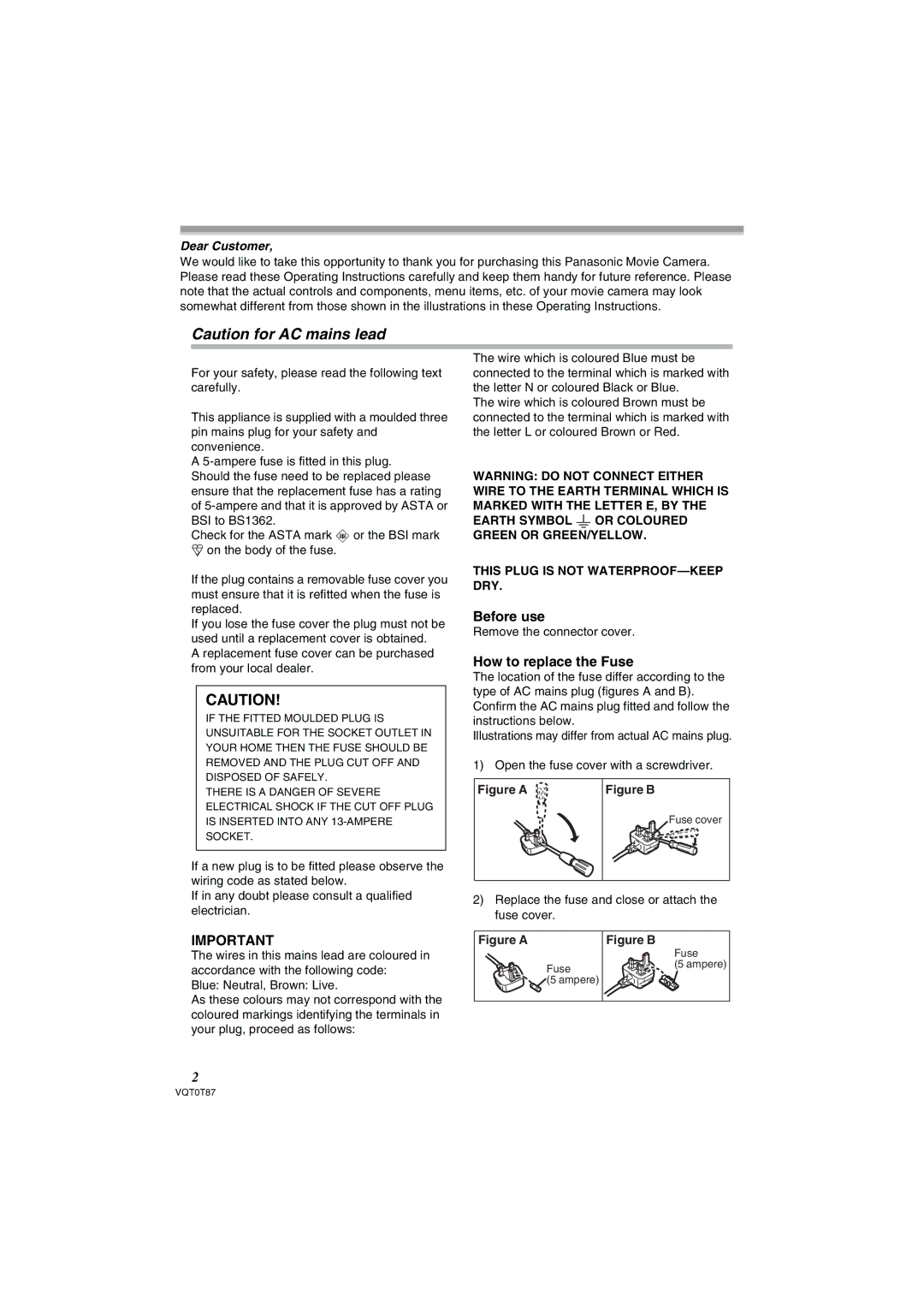 Panasonic NV-GS230EB operating instructions Before use, How to replace the Fuse, Remove the connector cover 