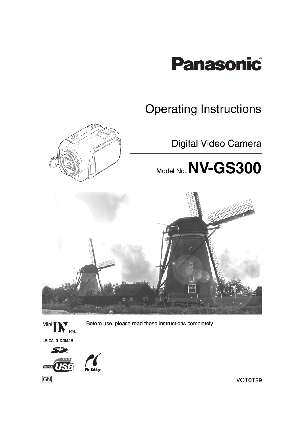 Panasonic NV-GS300 operating instructions Operating Instructions 