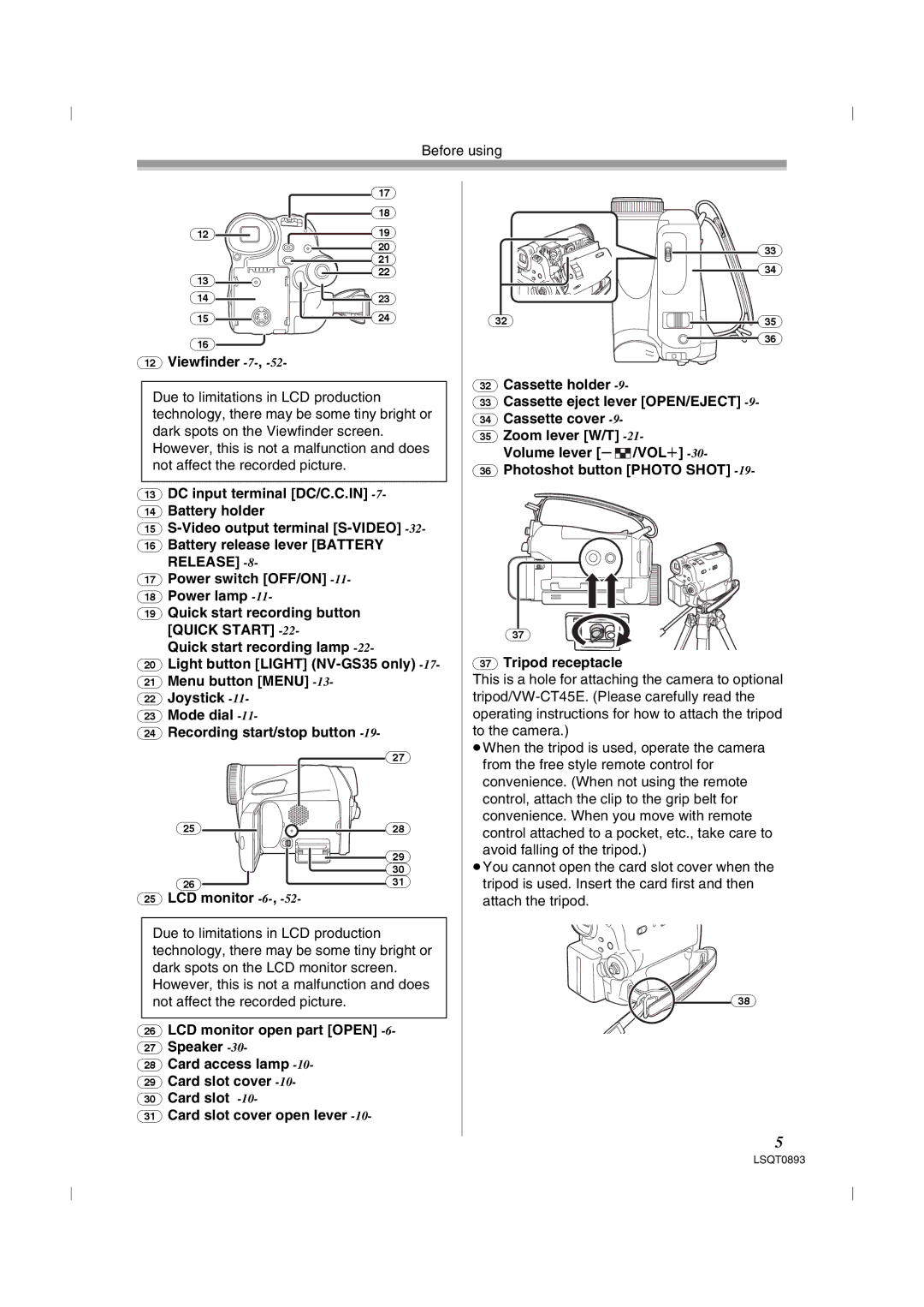 Panasonic NV-GS25GN, NV-GS35GN operating instructions Viewfinder -7 