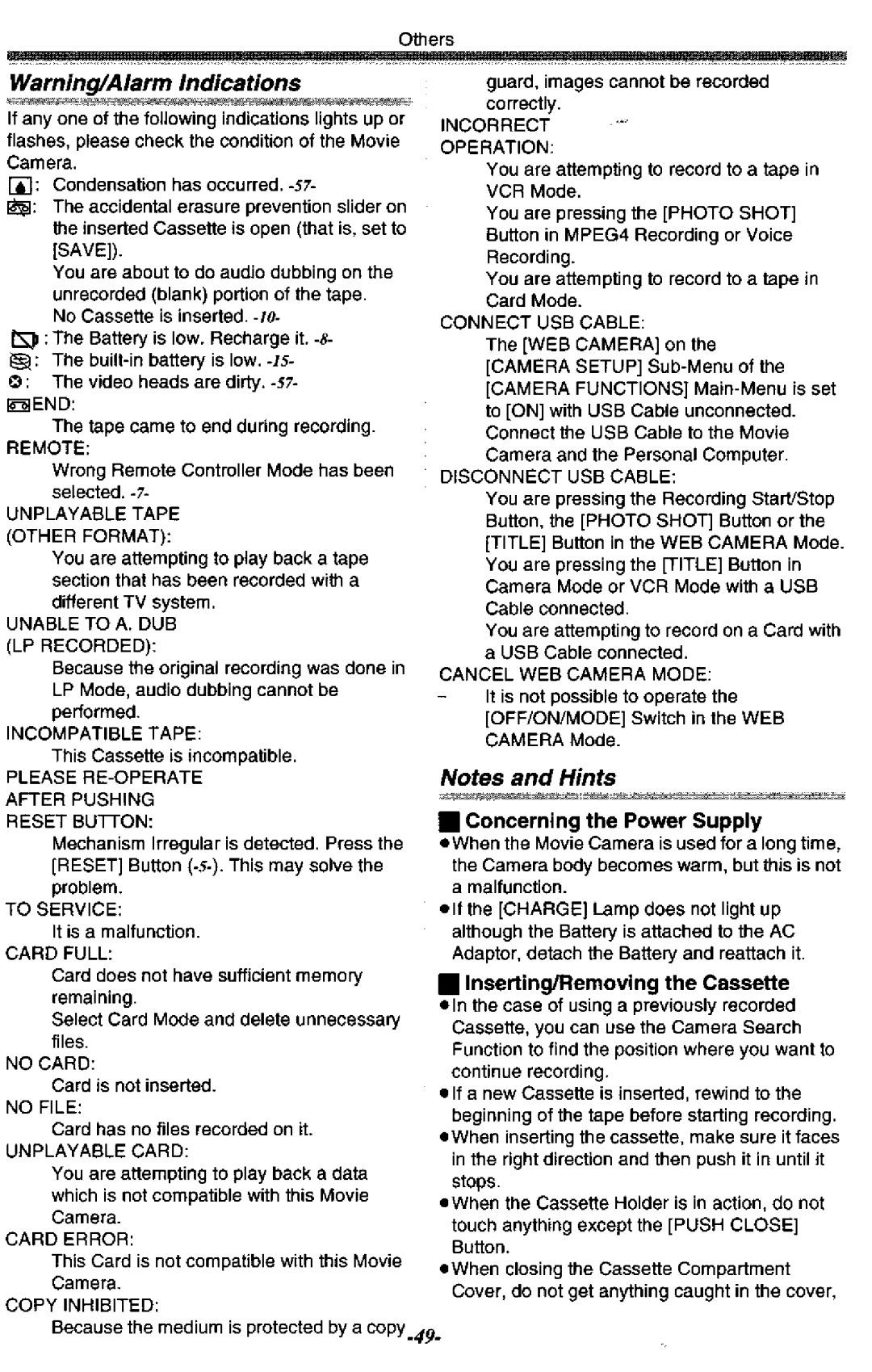 Panasonic NV-GS50A manual 