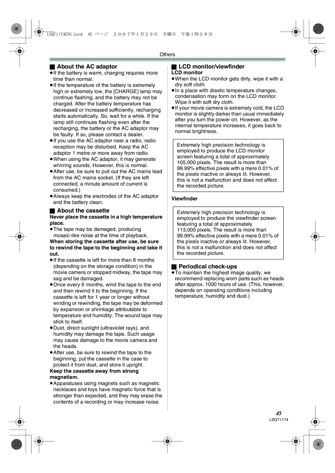 Panasonic NV-GS60GN operating instructions About the AC adaptor, About the cassette, Periodical check-ups 