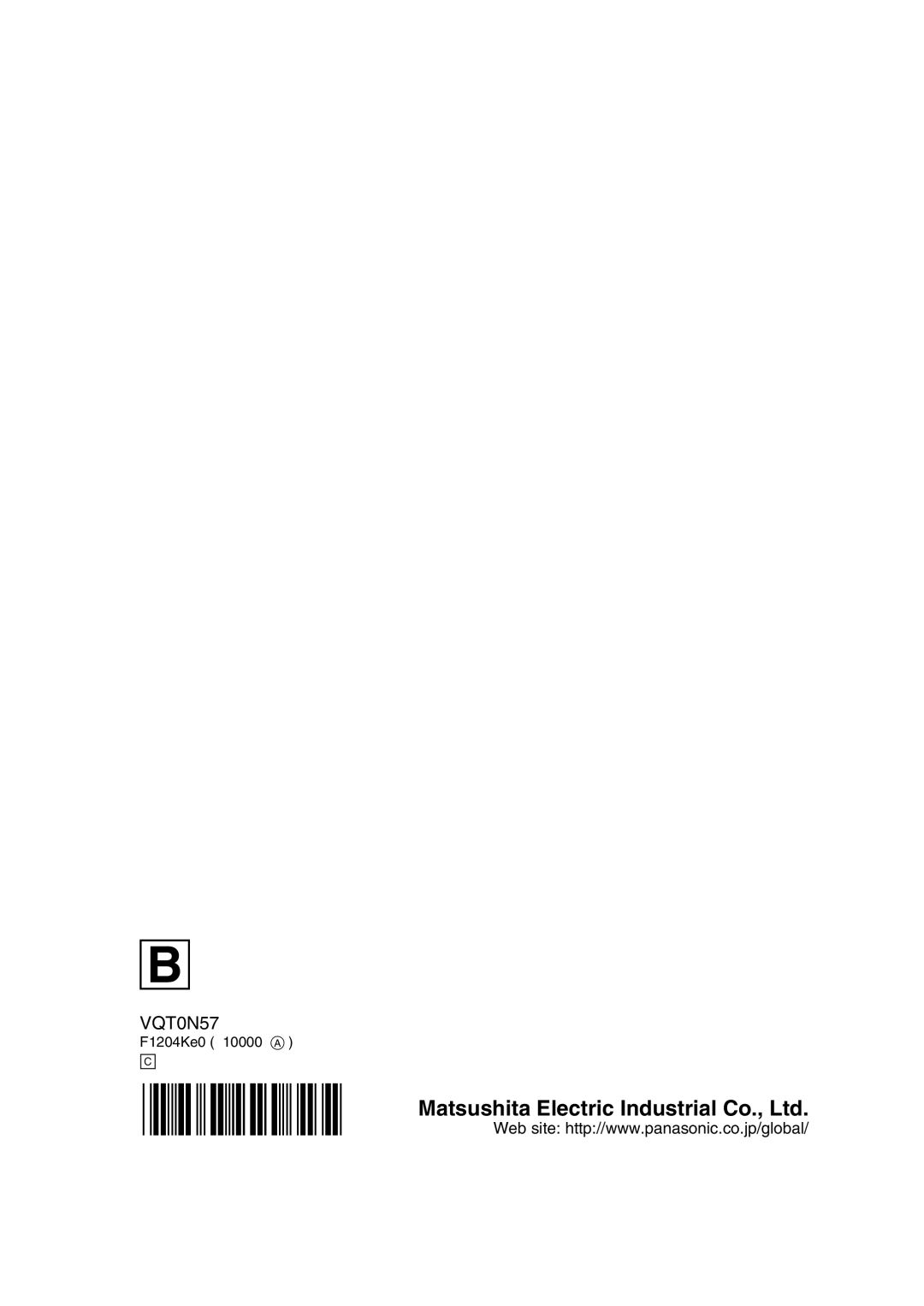 Panasonic NV-GS75EB operating instructions F1204Ke0 10000 a 