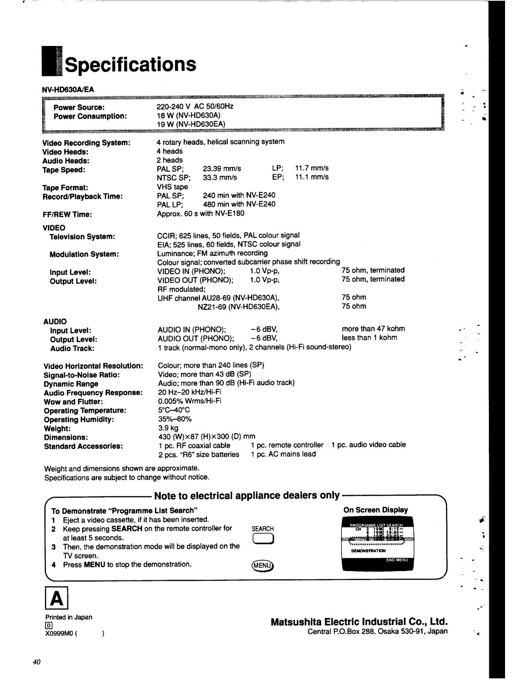 Panasonic NV-HD630 manual 