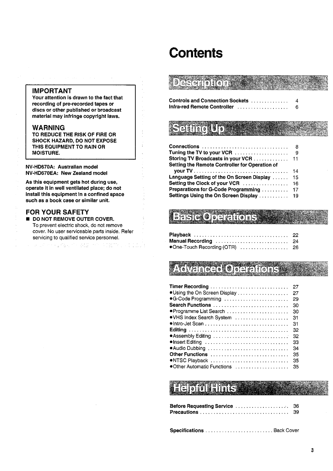 Panasonic NV-HD670 manual 