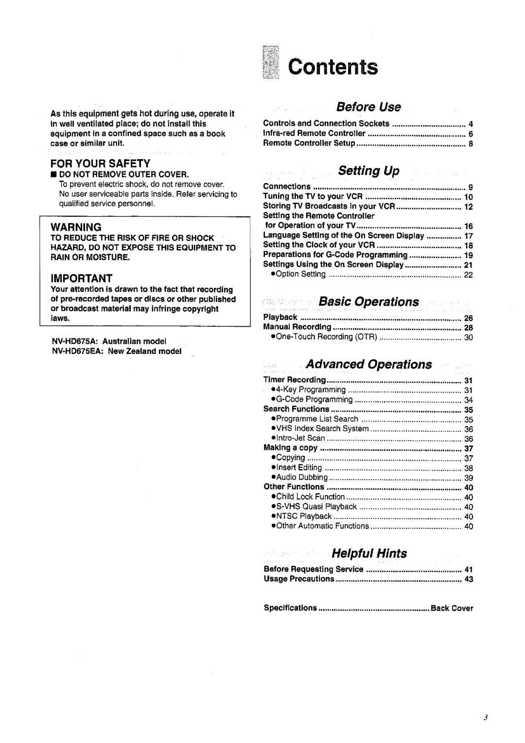 Panasonic NV-HD675 manual 