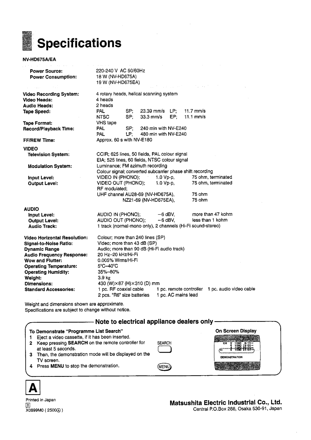 Panasonic NV-HD675 manual 