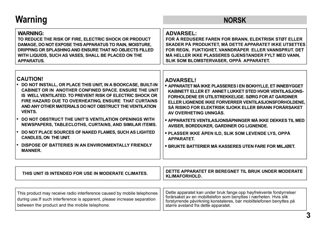 Panasonic NV-HV65 Series, NV-HV60 Series, NV-MV20 Series, NV-HV55 Series, NV-HV50 Series operating instructions Norsk 