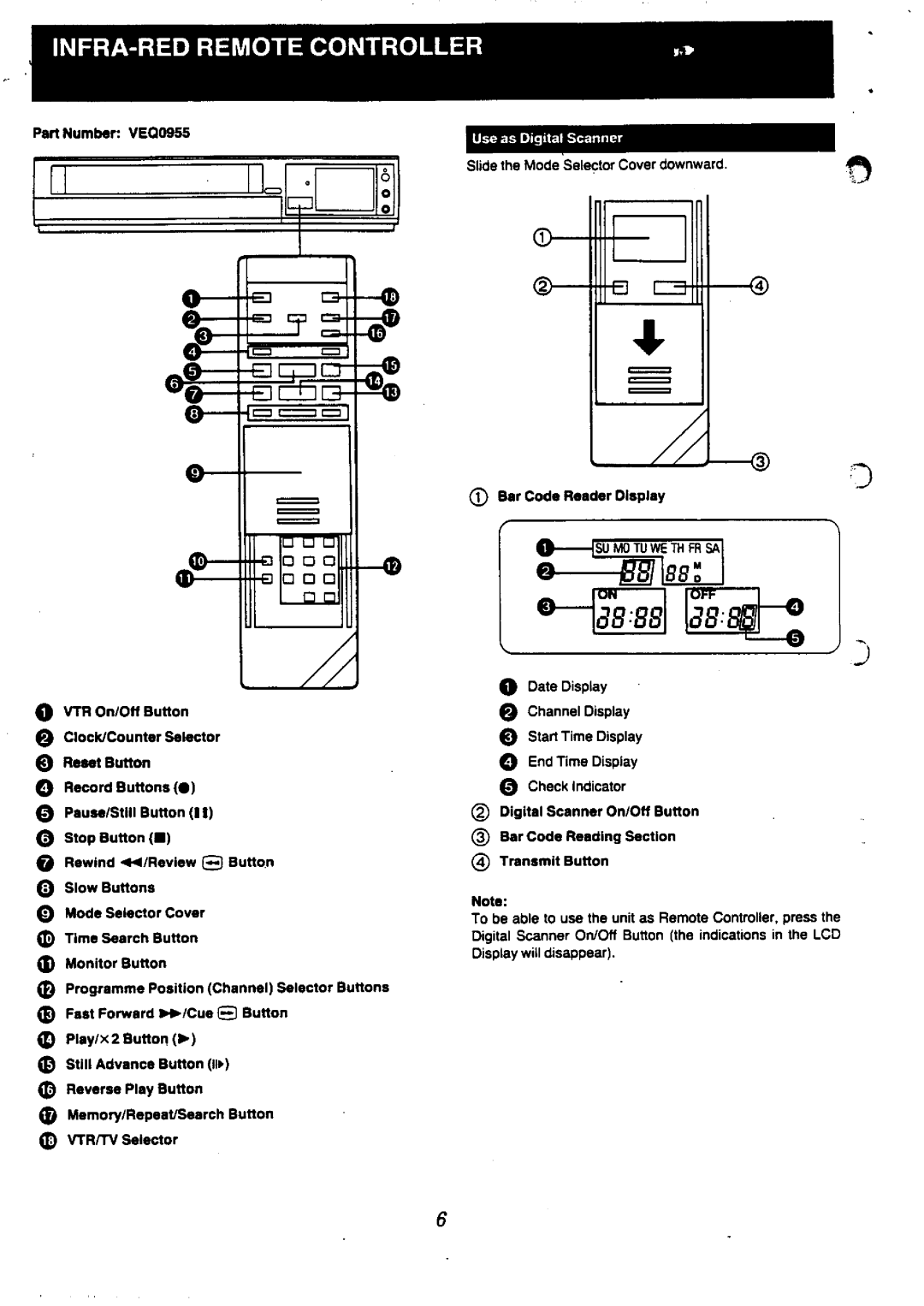 Panasonic NV-L20 manual 