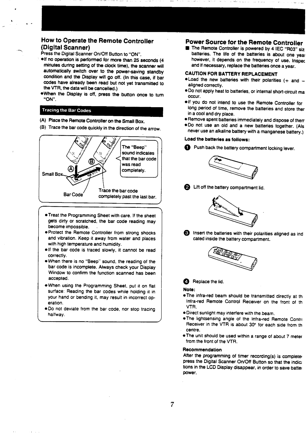 Panasonic NV-L20 manual 