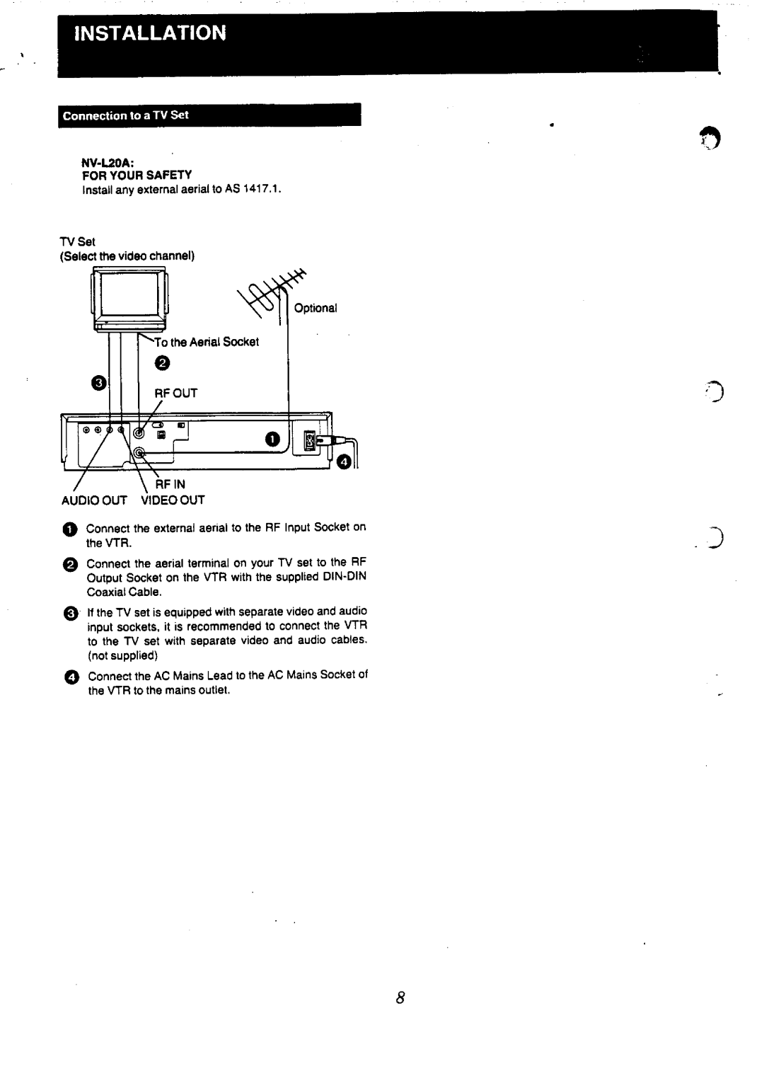 Panasonic NV-L20 manual 