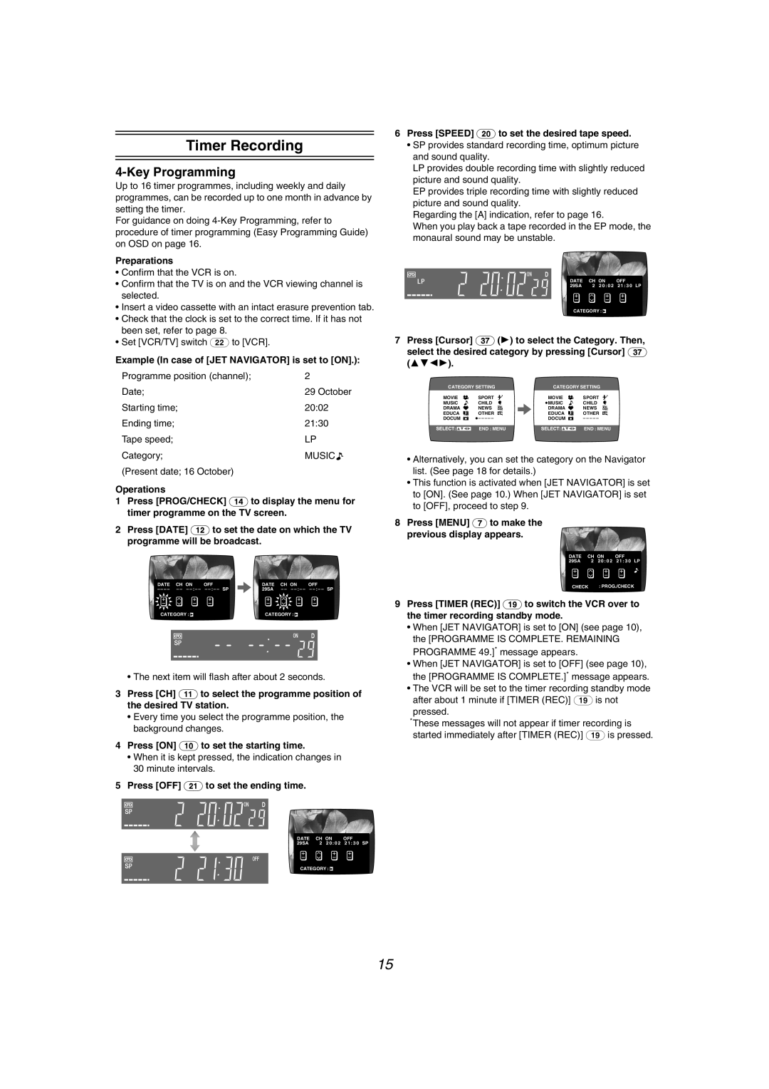 Panasonic NV-MV40GL specifications Timer Recording, Key Programming 