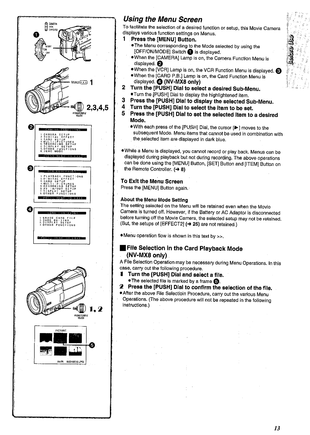 Panasonic NV MX 2 B manual 