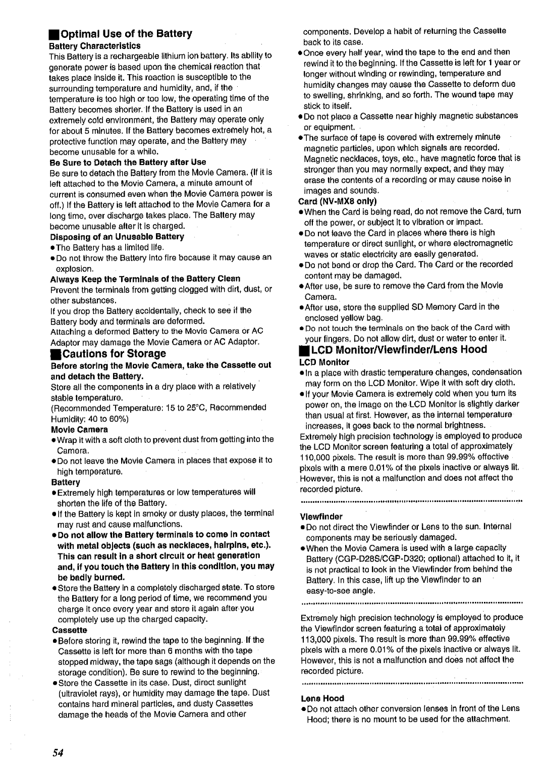 Panasonic NV MX 2 B manual 