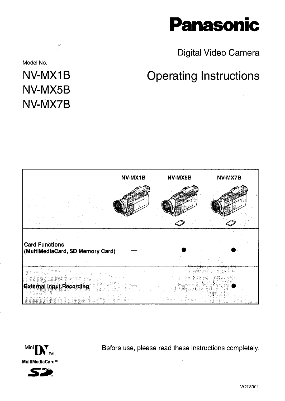 Panasonic NV MX 5 B manual 