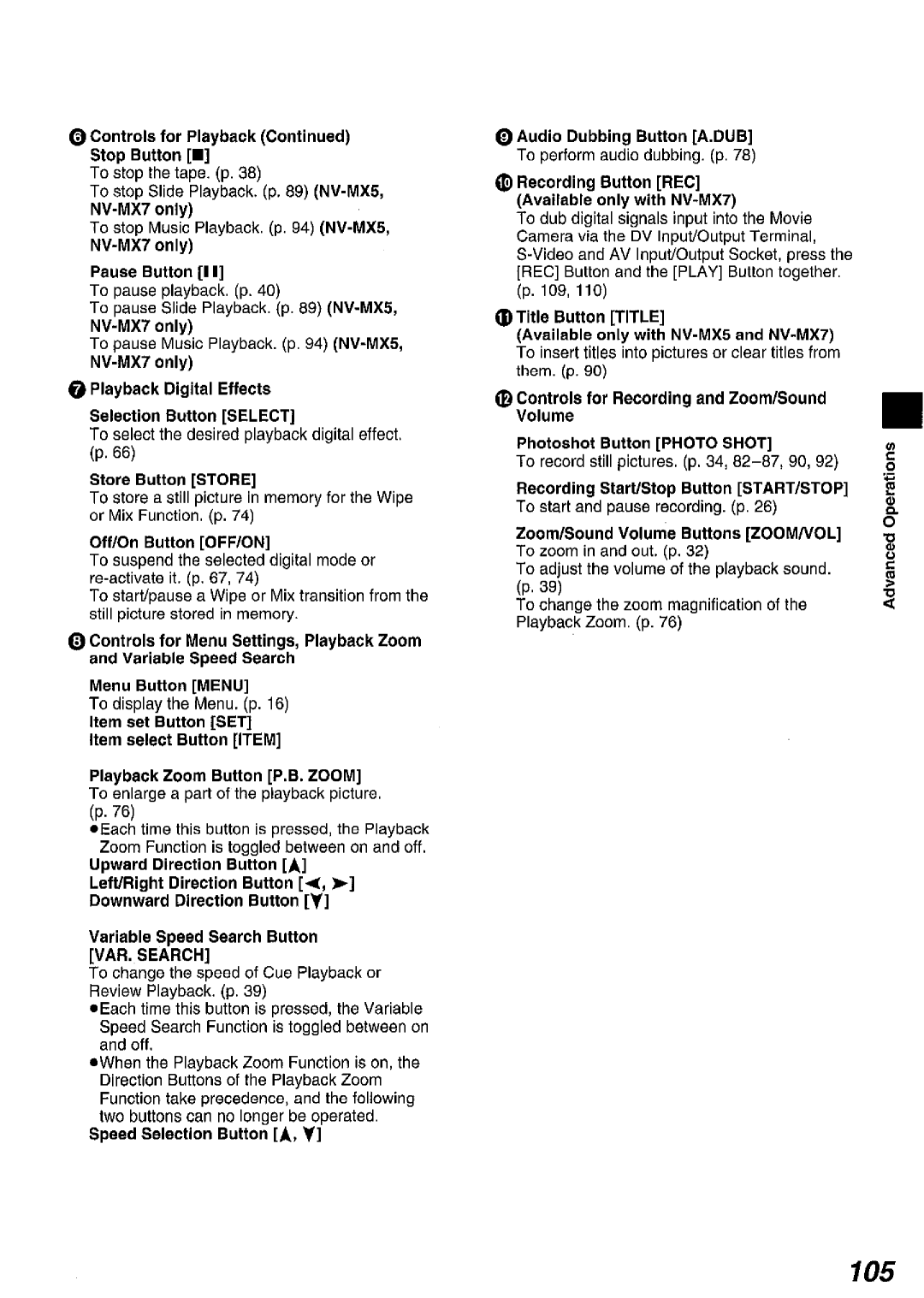 Panasonic NV MX 5 B manual 