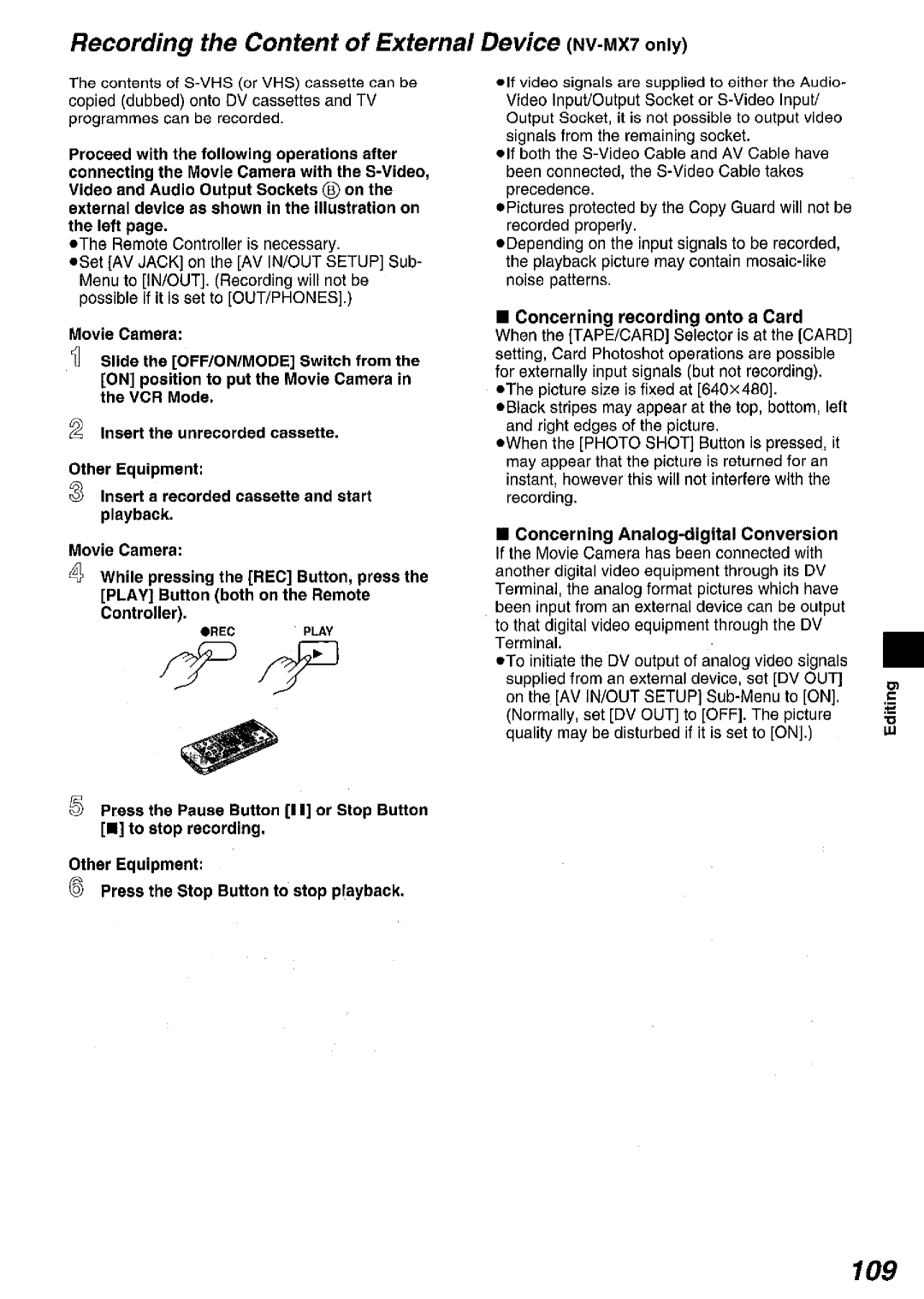 Panasonic NV MX 5 B manual 