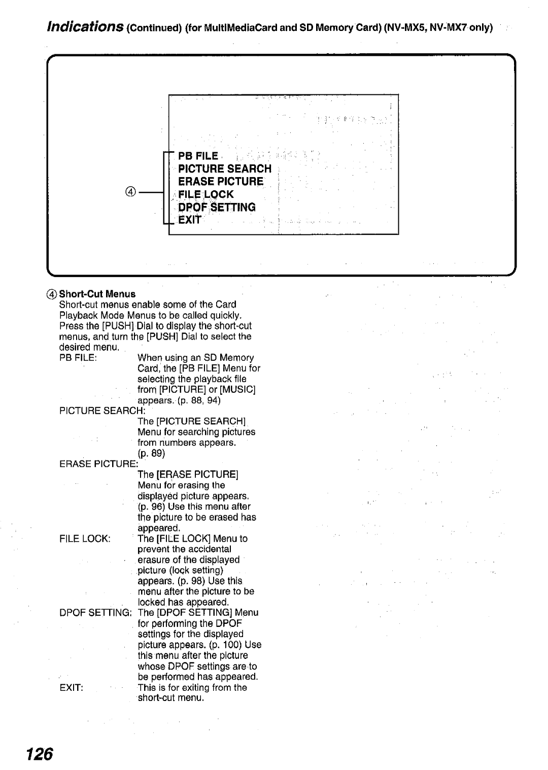 Panasonic NV MX 5 B manual 