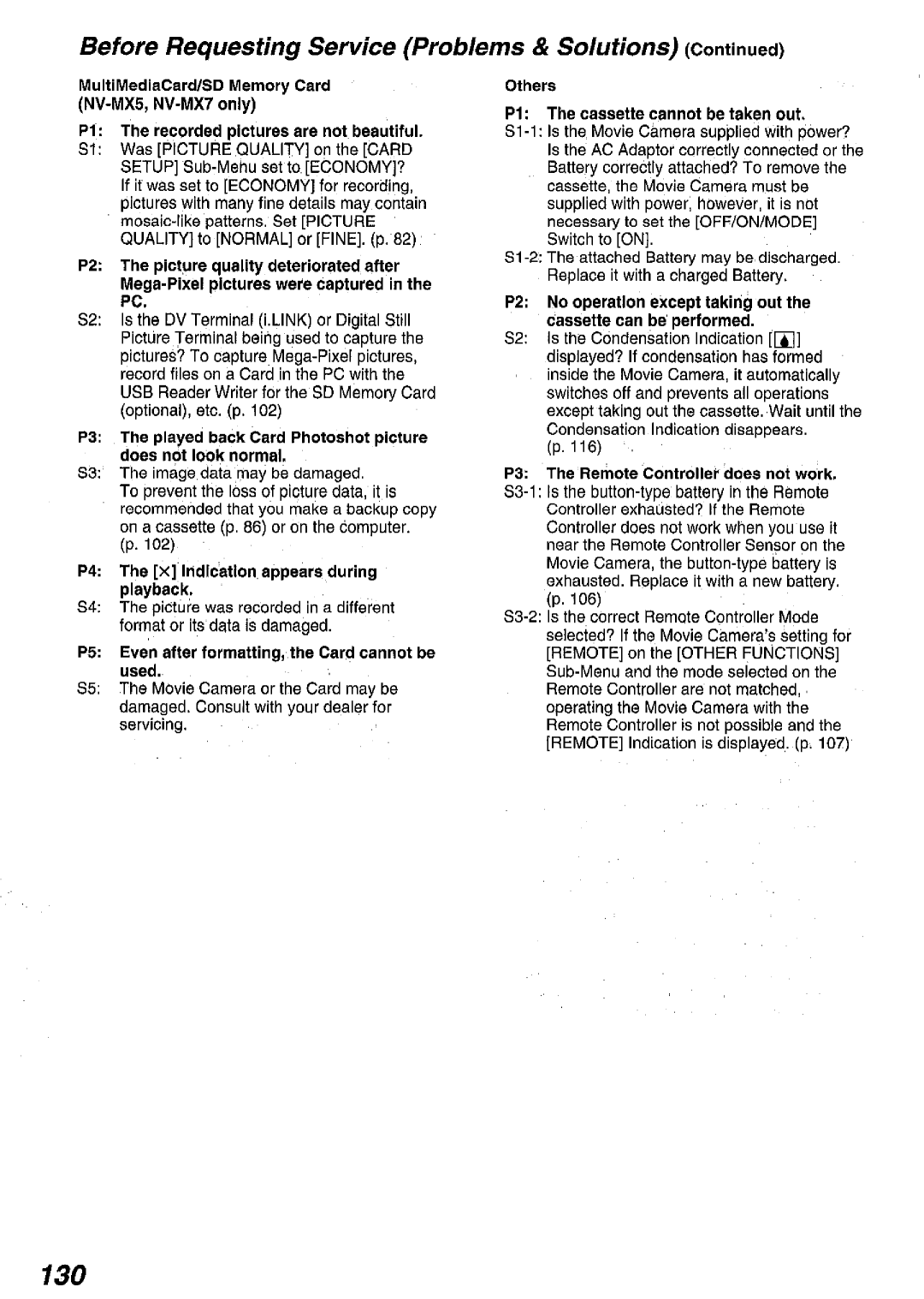 Panasonic NV MX 5 B manual 