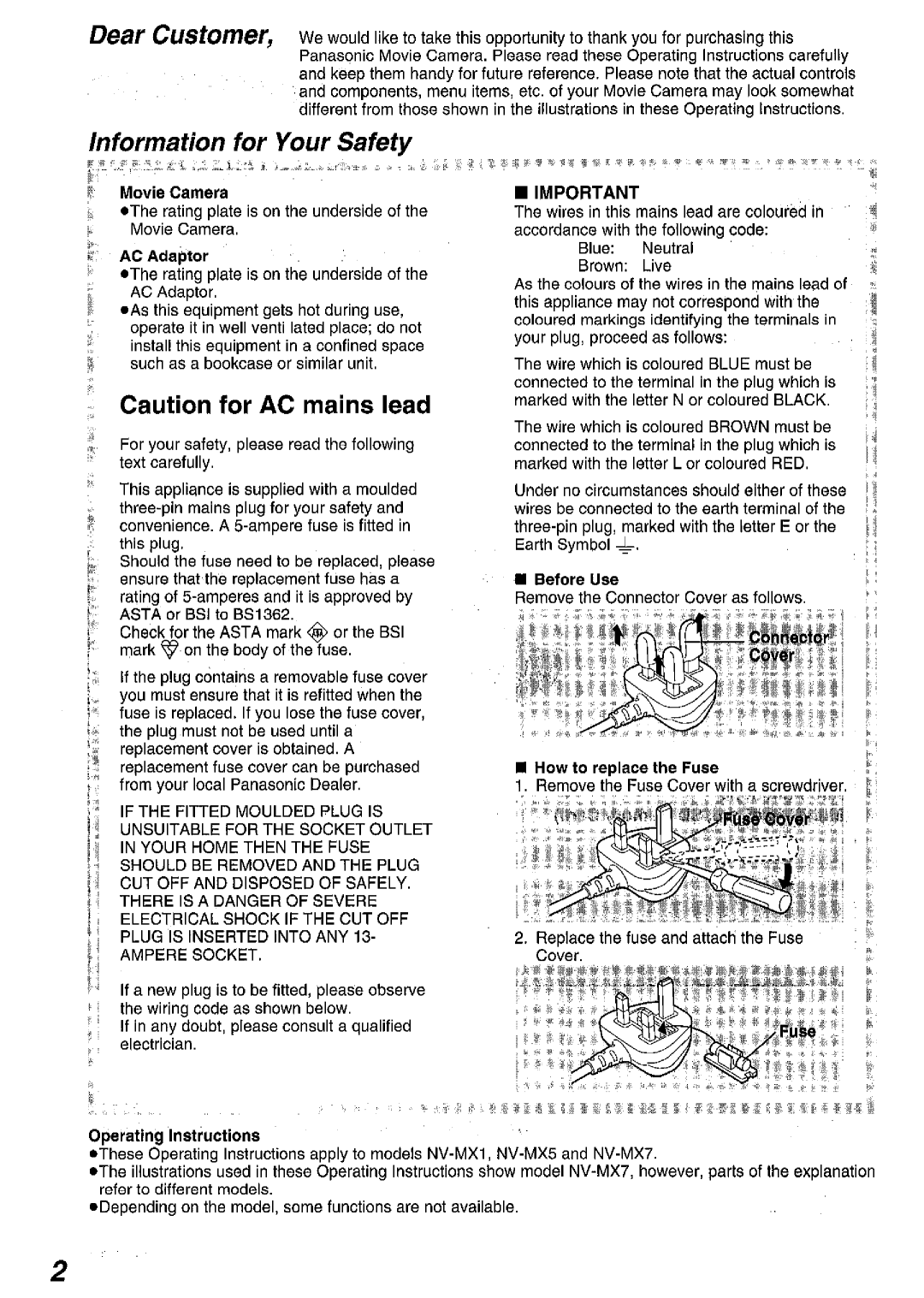 Panasonic NV MX 5 B manual 