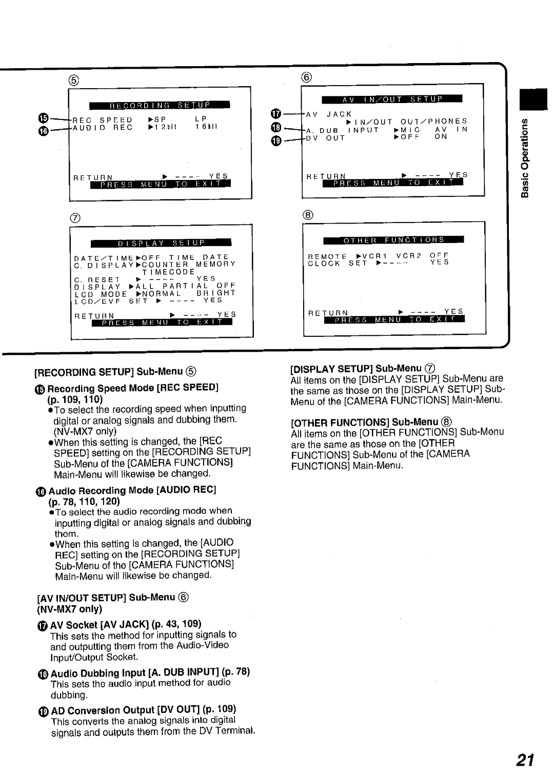 Panasonic NV MX 5 B manual 