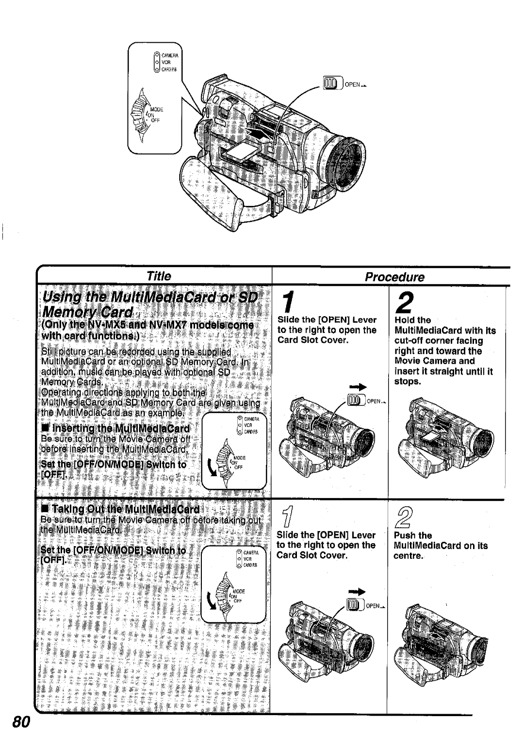 Panasonic NV MX 5 B manual 