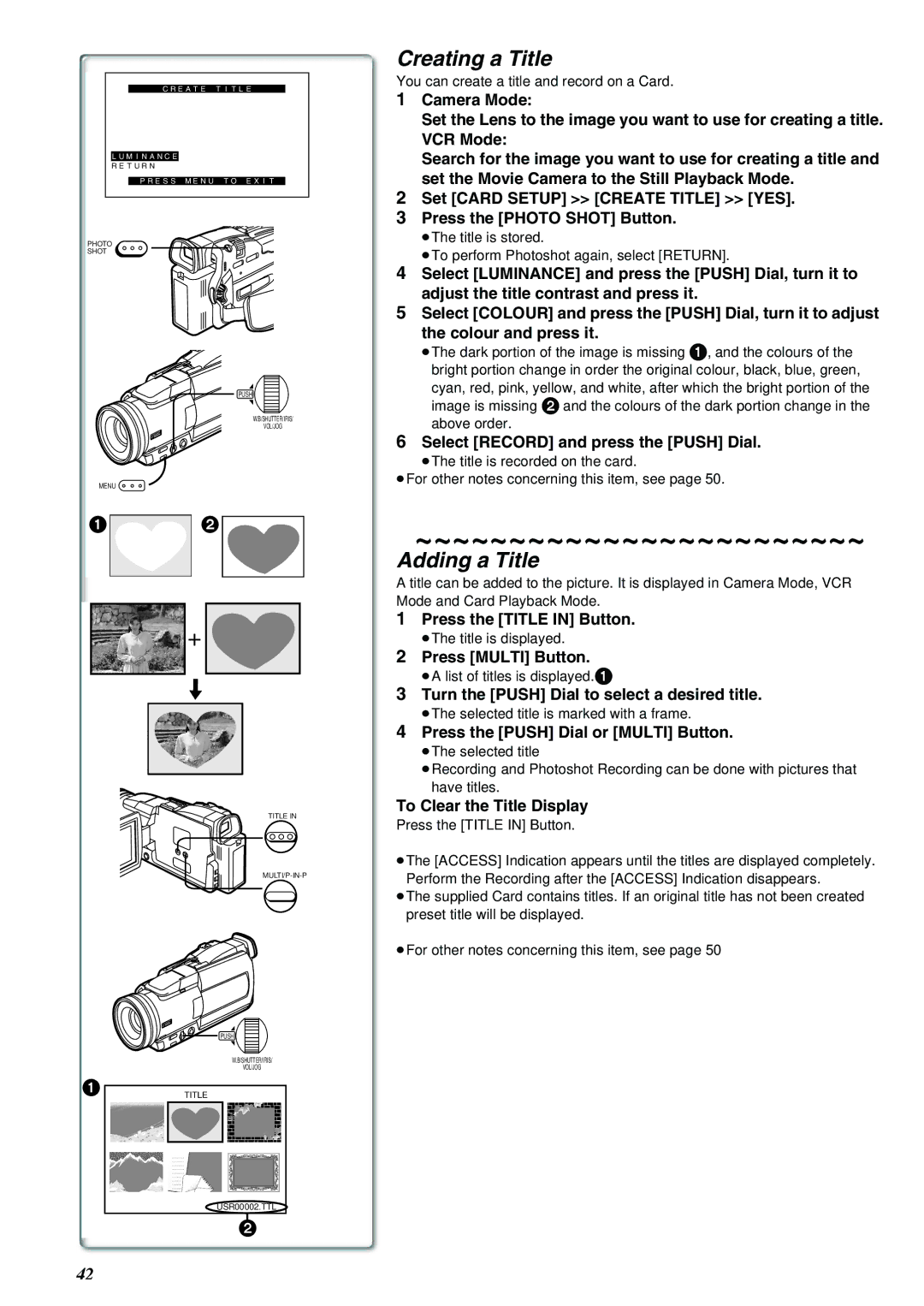 Panasonic NV-MX8A operating instructions Creating a Title, Adding a Title 