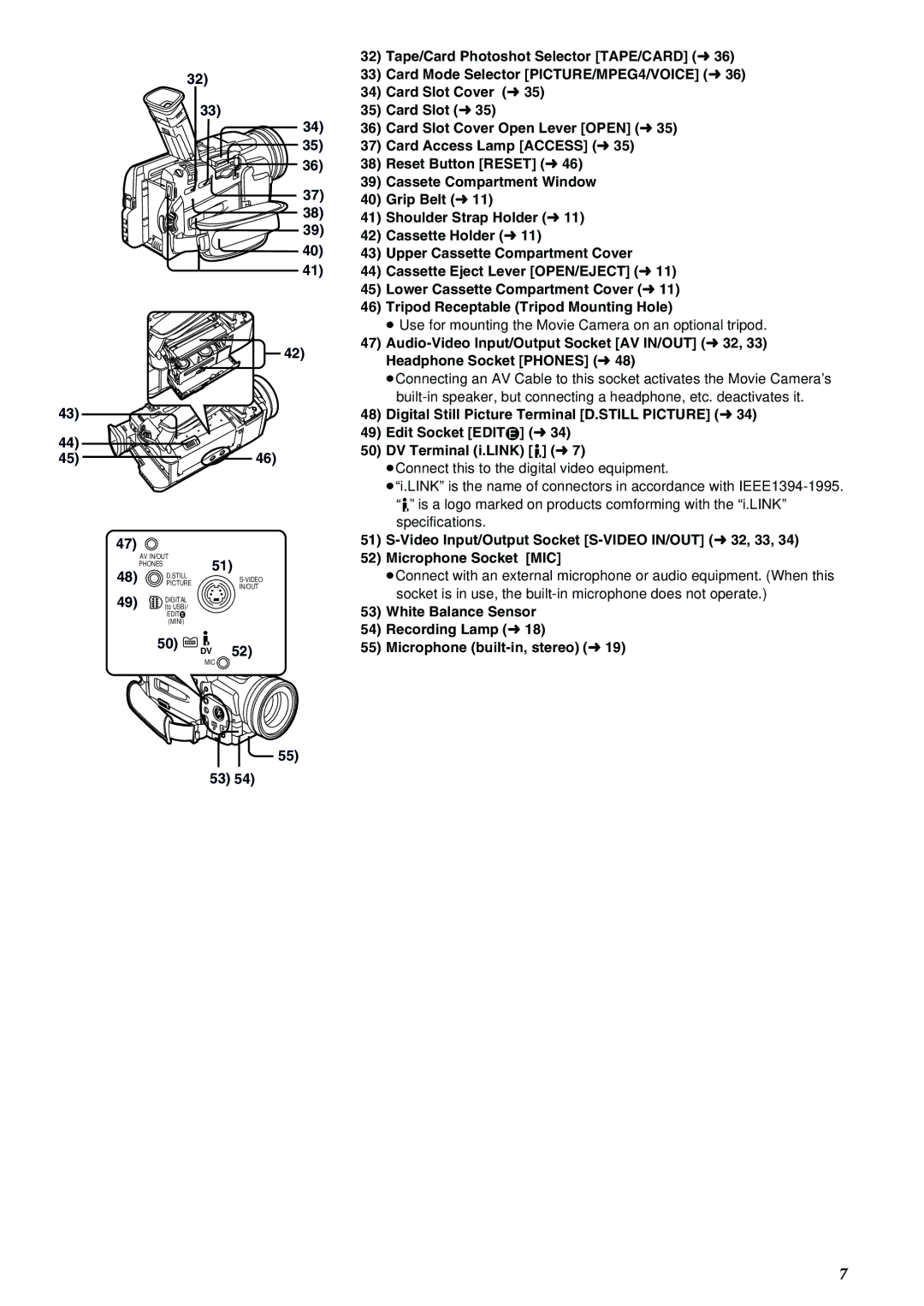 Panasonic NV-MX8A operating instructions ≥ Use for mounting the Movie Camera on an optional tripod 