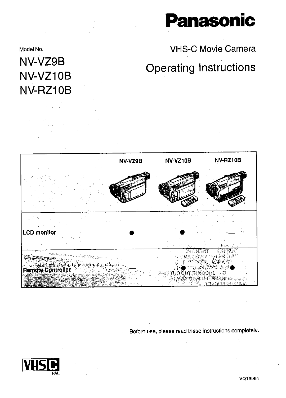 Panasonic NV RZ 10 manual 