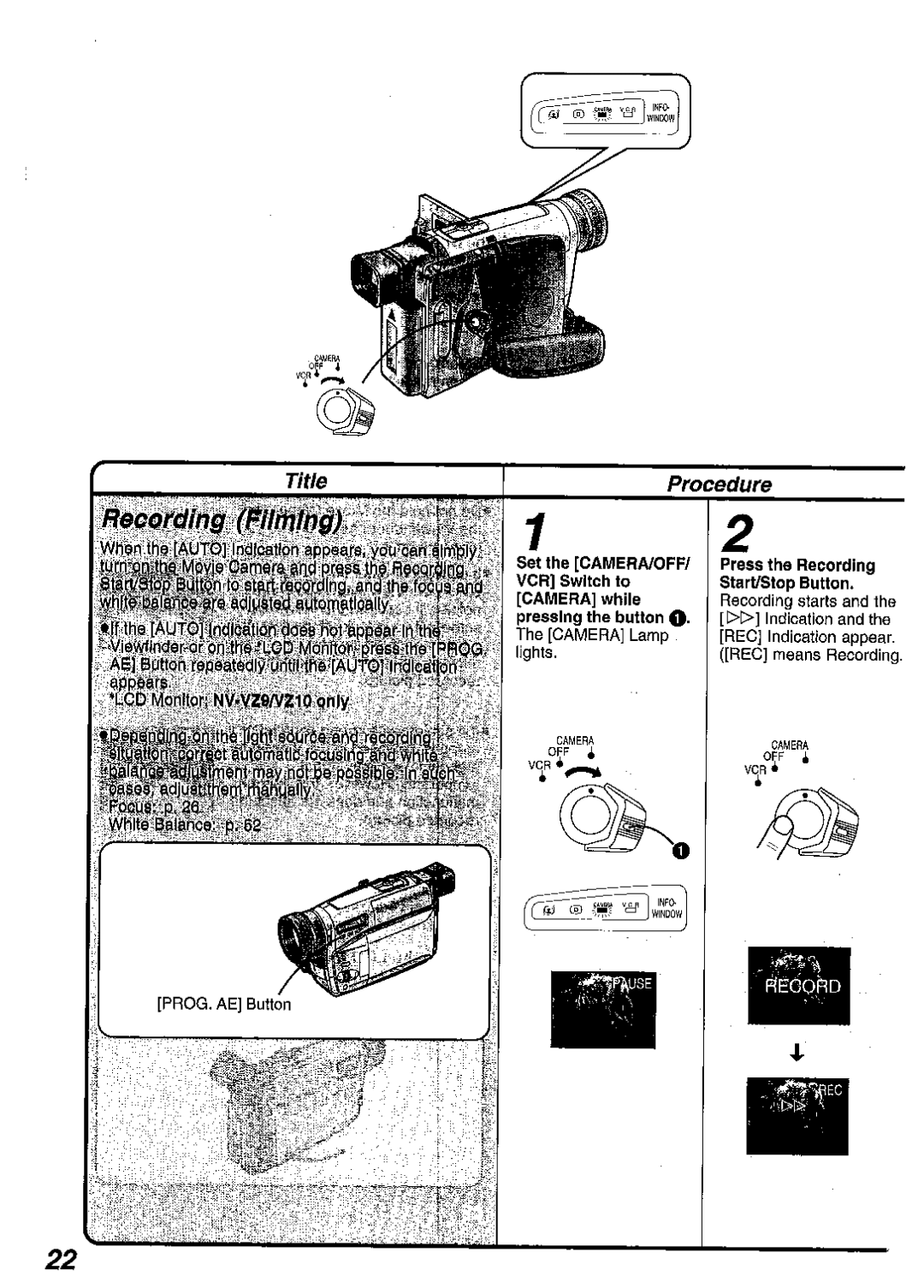 Panasonic NV RZ 10 manual 