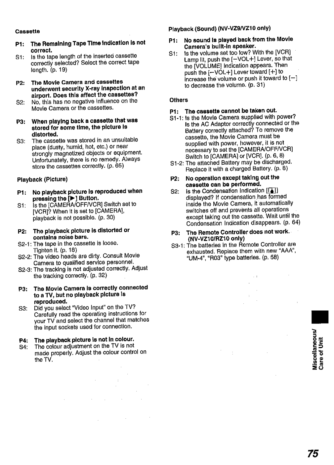 Panasonic NV RZ 10 manual 