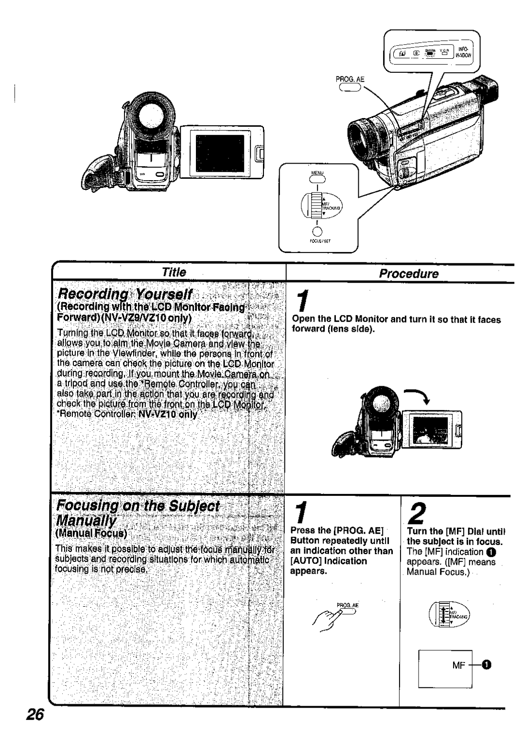 Panasonic NV-VZ10B, NV-RZ10B, NV-VZ9B manual 