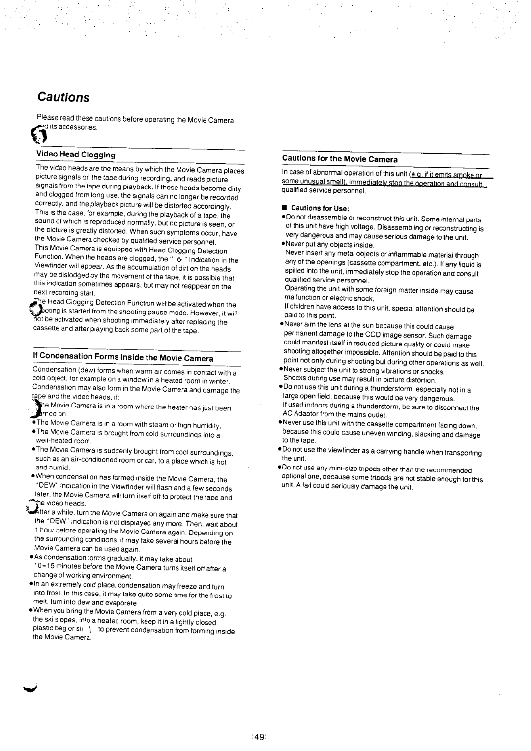 Panasonic NV-S8A manual 